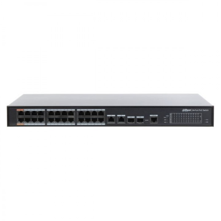 Управляемый коммутатор POE PFS4226-24ET-240 48V с 24 POE 100Мбит + 2 SFP + 2 Uplink 1000Mb