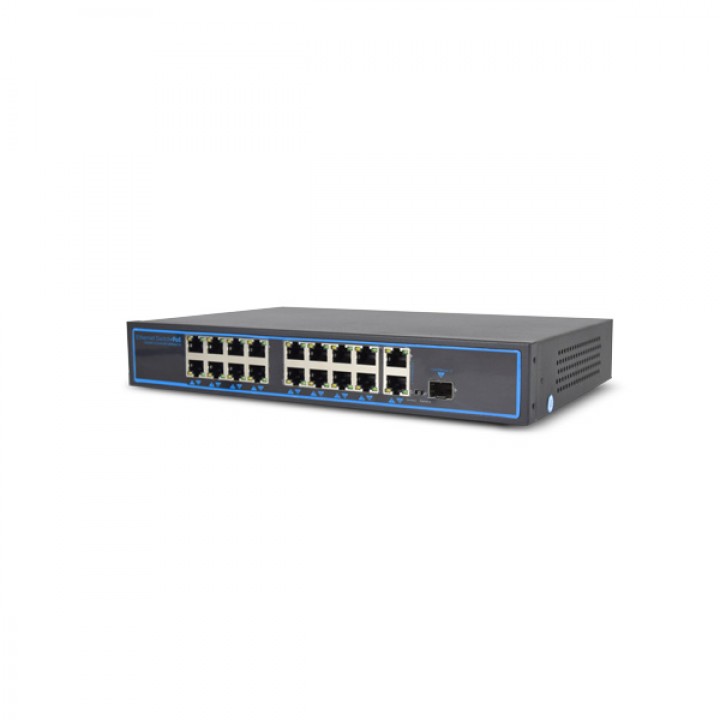 Коммутатор ATIS PoE-1018-16P-1S/250m 16 PoE 100Mb + 1 SFP, Uplink 1000Mb