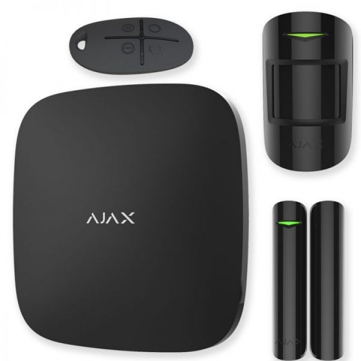 Комплект беспроводной сигнализации Ajax StarterKit Plus black с поддержкой Wi-Fi и 2 SIM-карт