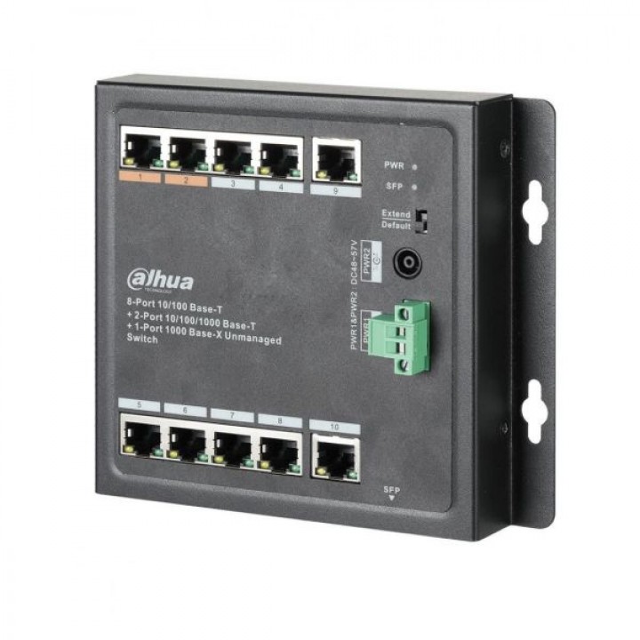 Настенный POE коммутатор Dahua PFS3111-8ET-96-F 8 PoE 100Mb + 1 SFP + 2 Uplink 1000Mb