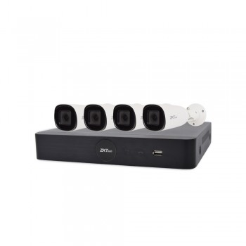 IP комплект видеонаблюдения с 4 камерами ZKTeco KIT-8504NER-4P/4- BL-852O38S