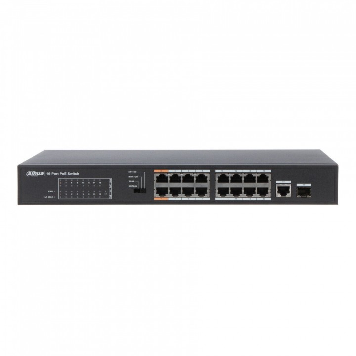 Неуправляемый 16-портовый PoE коммутатор Dahua DH-PFS3117-16ET-135