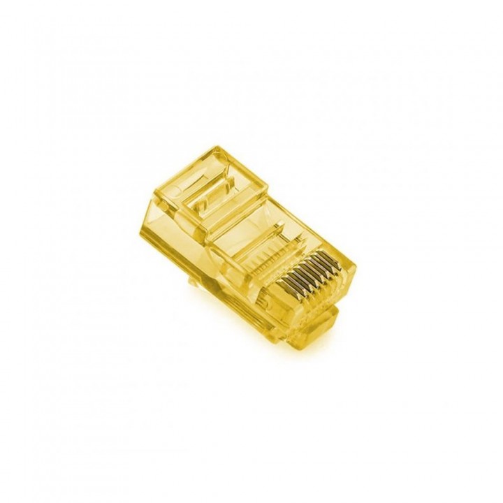 Конектор UTP RJ45 8 піновий жовтий (100 шт.)
