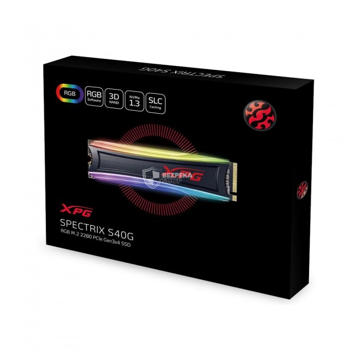 Твердотельный накопитель SSD ADATA XPG SPECTRIX S40G 1TB M.2 PCIe Gen3x4 3D TLC RGB (AS40G-1TT-C)