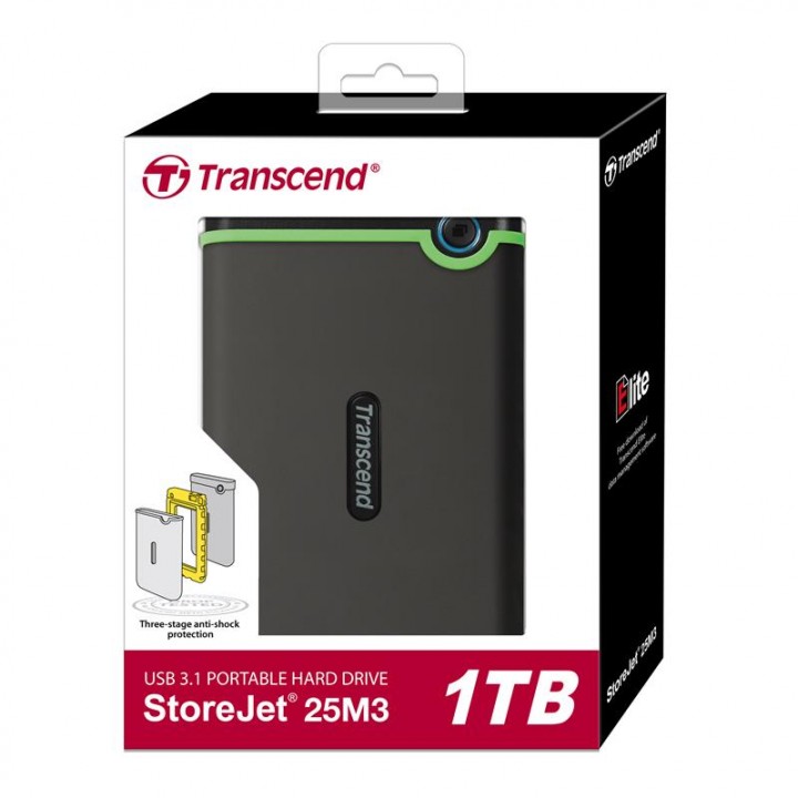 USB Жесткий диск Transcend StoreJet 2.5" USB 3.1 1TB StoreJet 25M3 Iron Gray