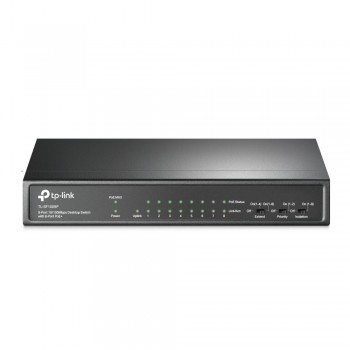 PoE-комутатор TP-Link TL-SF1009P 9-портів, 8 портів PoE+, 65W, некерований, 250 м