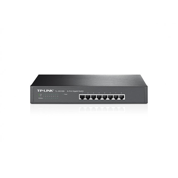 Коммутатор гигабитный TP-LINK TL-SG1008 8xGE неуправляемый 13" 1U
