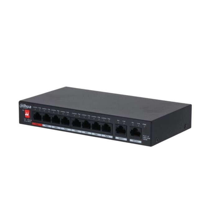 Неуправляемый 10-портовый гигабитный POE коммутатор Dahua DH-PFS3010-8GT-96 с 8 портами РоЕ