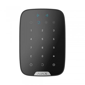 Беспроводная сенсорная клавиатура Ajax Keypad Plus black со считывателем карт Pass и брелоков Tag