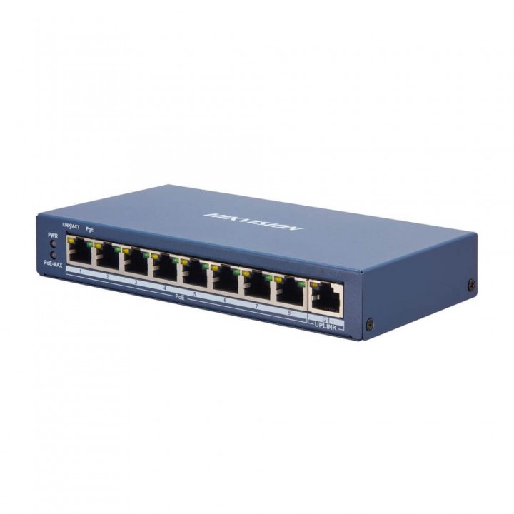 Управляемый 9-портовый PoE коммутатор Hikvision DS-3E1309P-EI с 8 портами PoE