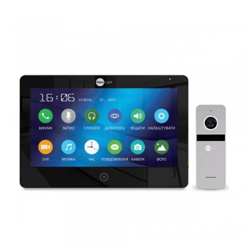 Комплект видеодомофона Neolight MEZZO HD Black / Solo FHD Silver: видеодомофон 10
