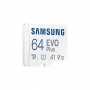 Карта памяти Samsung 64GB microSDXC C10 UHS-I R130MB/s Evo Plus + SD адаптер (MB-MC64KA/RU)