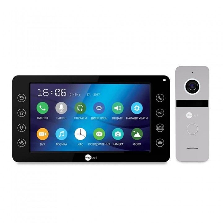 Комплект видеодомофона Neolight NeoKIT FHD Pro B/Silver: видеодомофон 7