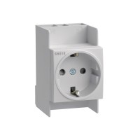 Розетка на DIN-рейку Hager SN016 SCHUKO 16А 250В, 2 модулі