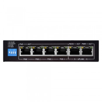 PoE-комутатор FoxGate S6004-E2-AI POE Watchdog 6-портовий некерований