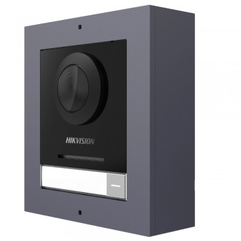 IP-видеопанель Hikvision DS-KD8003-IME1(B)/Surface с накладной рамкой для IP-домофонов