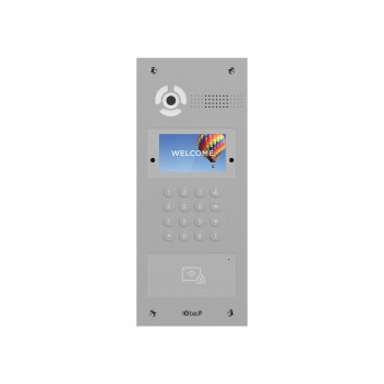 Многоабонентская гибридная вызывная панель Bas-IP AA-07HFB silver со считывателем UKEY и распознаванием лиц для IP-домофонов