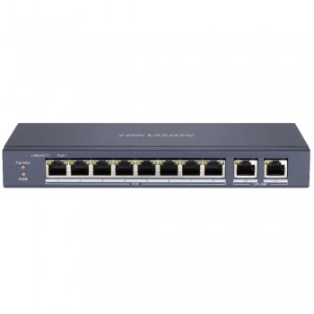 Некерований PoE комутатор Hikvision DS-3E0310P-E/M(B) з 8 портами PoE