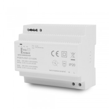 Блок живлення Full Energy BGP-1211UDIN 12 В / 11.3 А (10.2 А) для кріплення на DIN рейку