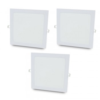 Комплект із 3-х світильників світлодіодних LIGHTWELL LW-SQ-RCD-18 18 W квадрат, вбудований