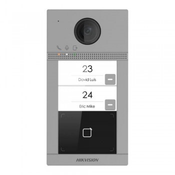 IP-відеопанель 2 Мп на 2 абоненти з Wi-Fi Hikvision DS-KV8213-WME1(C)/Flush для IP-домофонів