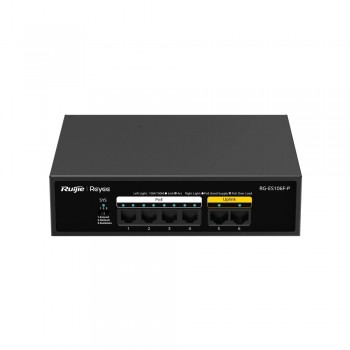 Некерований PoE-комутатор Ruijie RG-ES106F-P з 4 портами PoE