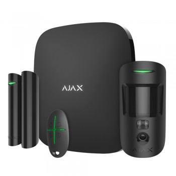 Комплект бездротової сигналізації Ajax StarterKit Cam Plus HDR Black — Wi-Fi, 2G/3G/4G, Ethernet, фотоверифікація тривог