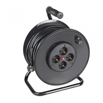 Подовжувач на котушці LP 15м (ПВС 3*0.75), 4 гнізда із заземлювальним контактом до 2.2 кВт