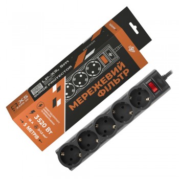 Мережевий фільтр PREMIUM LP-X5 5 м Black (3520Вт)