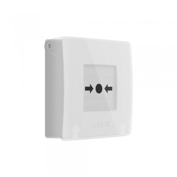 Бездротова програмована кнопка Ajax ManualCallPoint (White) Jeweller з механізмом скидання