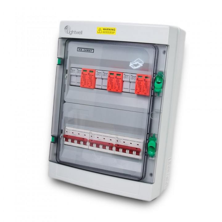 Сонячний PV щит захисту розподільна коробка LQX3/3DC1000VB1-3232-PP, DC 1000В 3 входи 3 виходи, з блискавкозахистом для сонячних панелей