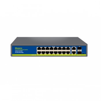 Керований 20-портовий PoE-комутатор Hisource Hi-S22-16GP2G2S з 16 портами PoE