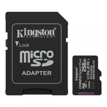Карта пам'яті microSDXC Kingston 256Gb Canvas Select Plus Gen3 class 10 А1 UHS-I + SD-адаптер (SDCS3/256GB)