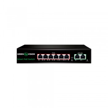 Комутатор мережевий GreenVision POE GV-020-D-6G+2PG