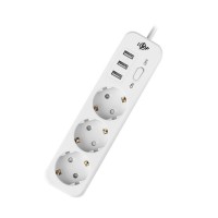 Мережевий фільтр Logicpower PREMIUM LP-X3 USB 4 м White (2200Вт)
