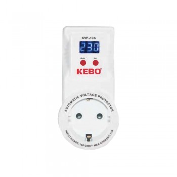 Реле напруги в розетку KEBO KVP-13A 2-13A 140-260V