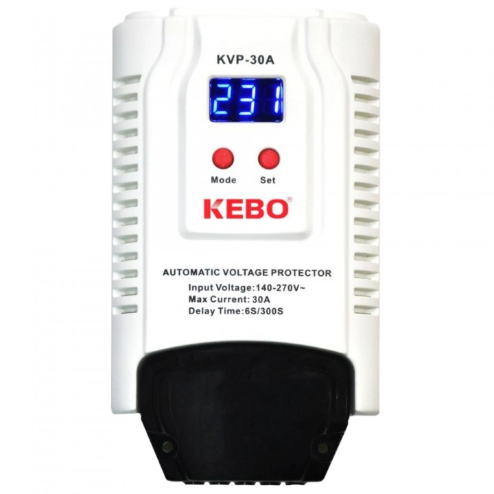 Реле напруги на DIN-рейку KEBO KVP-30A 2-30A 140-260V