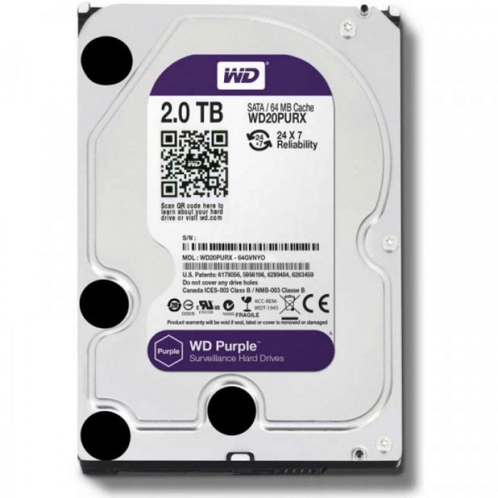 Жесткий диск 2TB Western Digital WD20PURZ для видеонаблюдения