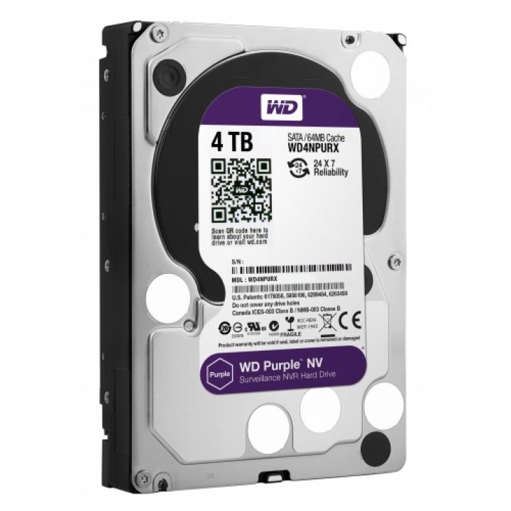 Жесткий диск 4TB Western Digital WD40PURZ для видеонаблюдения	