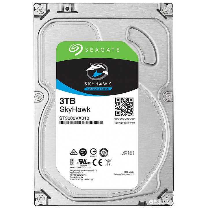 Жесткий диск 3TB Seagate Skyhawk ST3000VX009 для видеонаблюдения