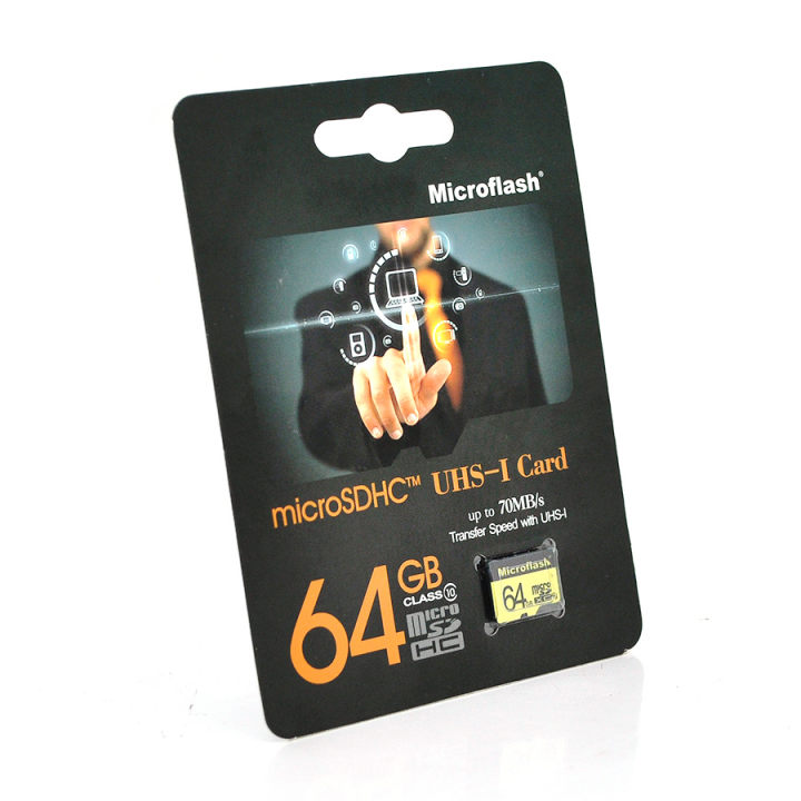Карта памяти Microflash Micro SD, cкорость передачи данных 70MB/s, class10, 64G