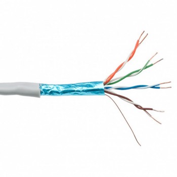 Кабель экранированная витая пара FTP (4*2*0.51), (CCA), экран для внутр. работ, 305м, White