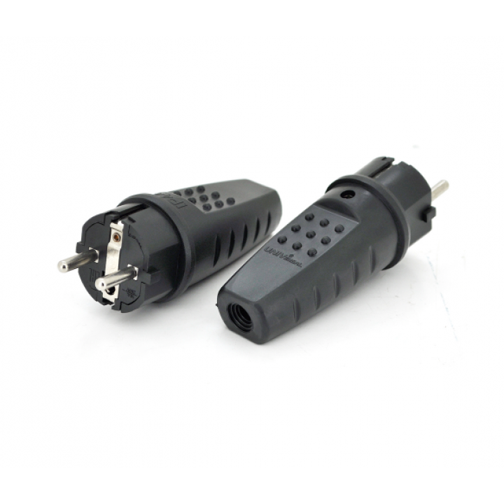 Качественная вилка каучуковая с заземлением, 16A 250V 602227 черная