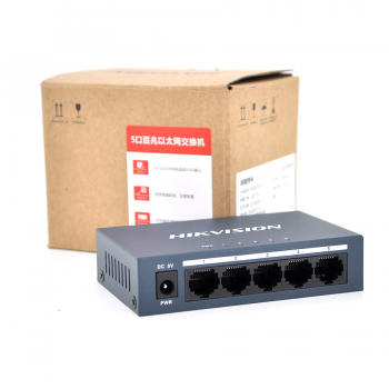 Коммутатор HV DS-3E0105-E 5 портов Ethernet 10/100 Мбит/ сек, блок питания 5V 0,6A
