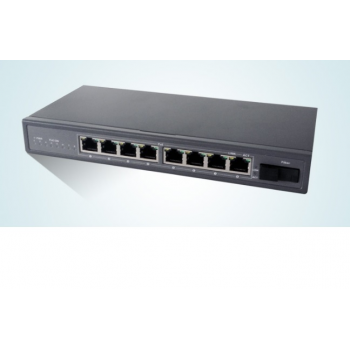 Коммутатор POE со встроеным SFP (А) 48V-57V, 8 портов PoE + 1 порт Ethernet FX 155 Мбит/с (UP-Link) 