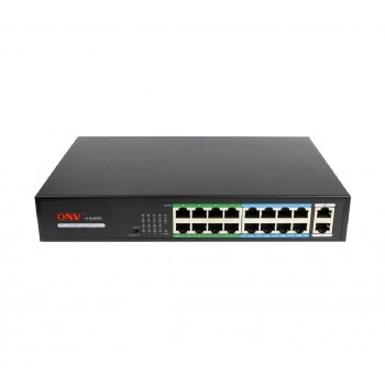 16ти портовый PoE комутатор ONV-H1016PL 16 портов РоЕ 100 Мбіт