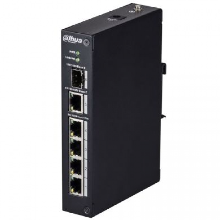 Коммутатор еPOE Dahua DH-PFL2106-4ET-96 48V с 4 POE 100Мб + 1 SFP + 1 Uplink 100Mb