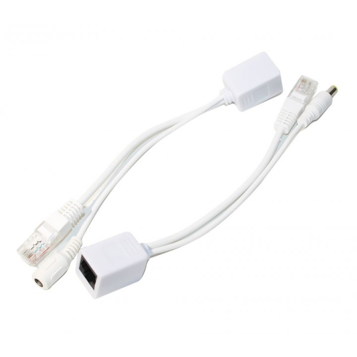 POE инжектор пассивный (пара) 802.3at (30Вт) с портами Ethernet 10/100Mbps, white, OEM Q50