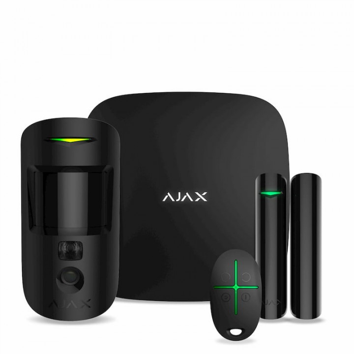 Комплект сигнализации Ajax StarterKit Cam Plus black с фотоверификацией тревог и поддержкой LTE	