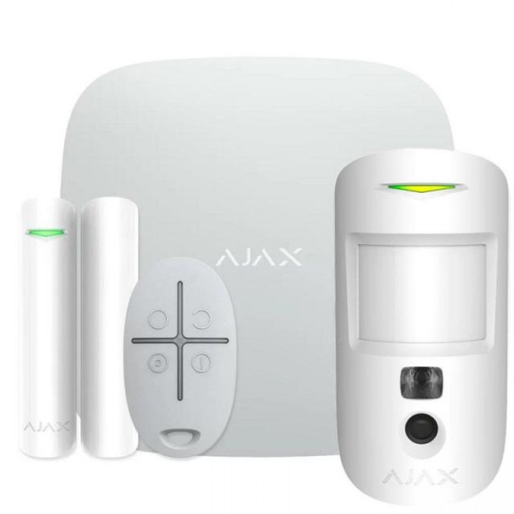 Комплект сигнализации Ajax StarterKit Cam Plus white с фотоверификацией тревог и поддержкой LTE	